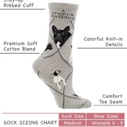 WHD French Bulldog Socks For Women Gift For Dog Lovers Crazy Socks - Crew 6 WHD French Bulldog Socks For Women Gift For Dog Lovers Crazy Socks - Crew