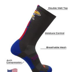 TCK Kansas Jayhawks Socks Baseline 3.0 Crew