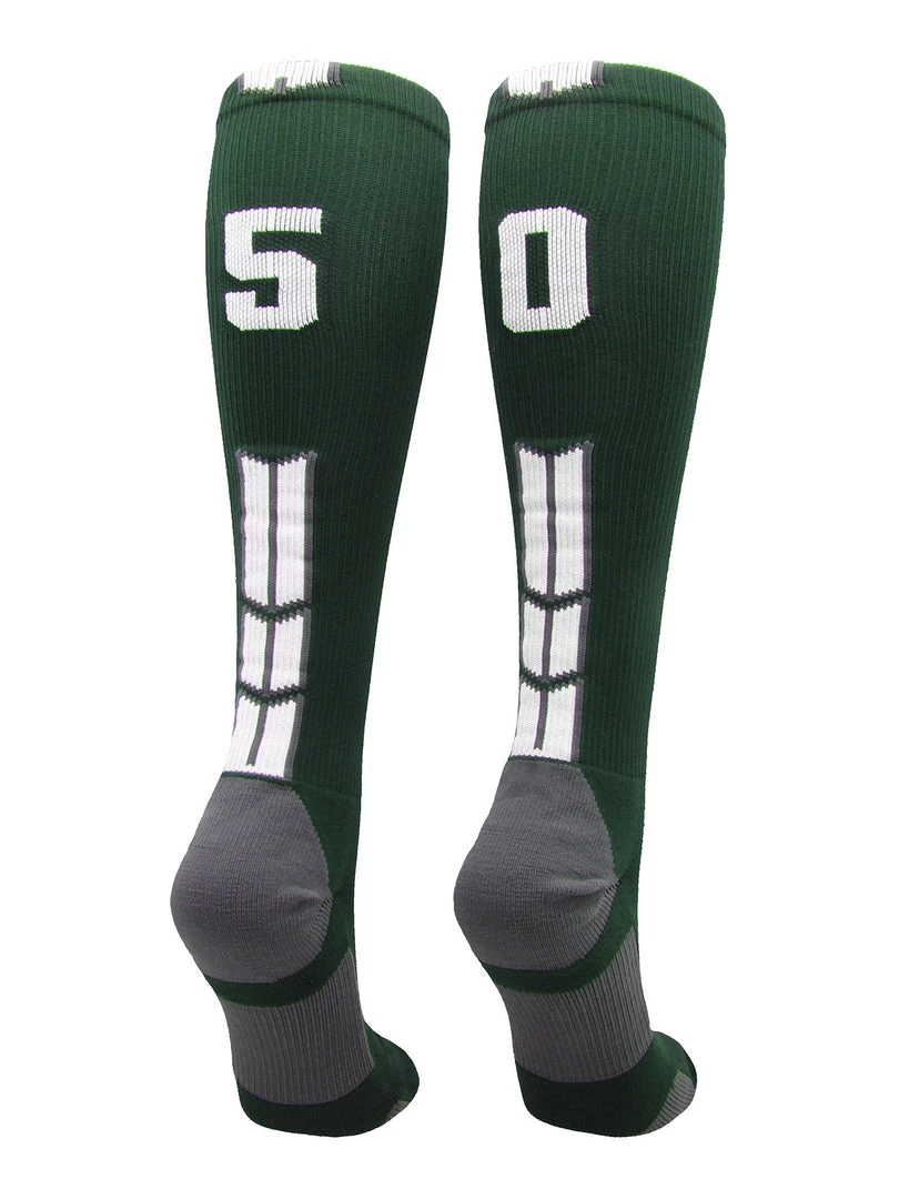 MadSportsStuff Dark Green Player ID Custom Number Over The Calf Socks For Softball Baseball Football Boys And Girls Softball Socks 55 MadSportsStuff Dark Green Player ID Custom Number Over The Calf Socks For Softball Baseball Football Boys And Girls Softball Socks
