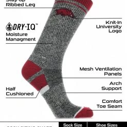 TCK Arkansas Razorbacks Socks Victory Parade Crew Length