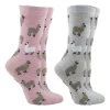 WHD Llama Socks For Women With Fuzzy Llamas - Llama Lovers Gift - 2-Pack