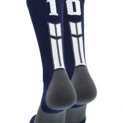 MadSportsStuff Volleyball Socks Navy Player ID Custom Number Crew Socks For Basketball Lacrosse Volleyball Boys And Girls