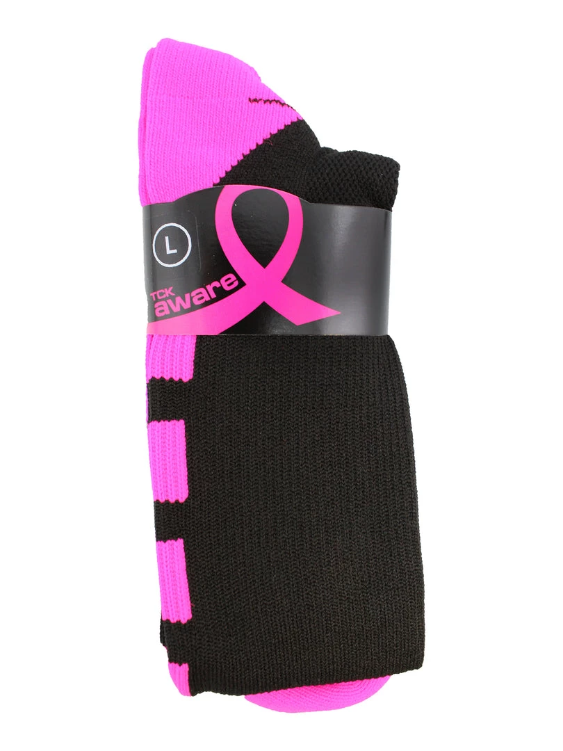 TCK Baseline Breast Cancer Awareness Over The Calf Socks Baseball Socks 3 TCK Baseline Breast Cancer Awareness Over The Calf Socks Baseball Socks