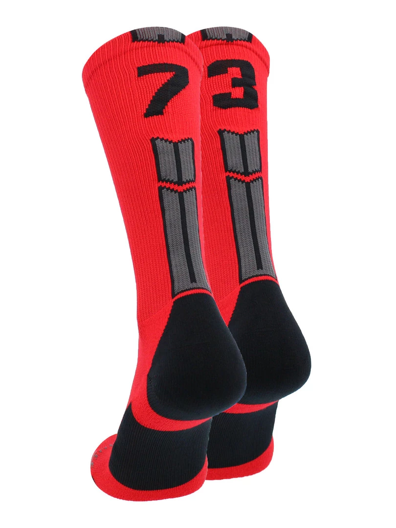 MadSportsStuff Red And Black Player ID Custom Number Crew Socks For Basketball Lacrosse Volleyball Boys And Girls 28 MadSportsStuff Red And Black Player ID Custom Number Crew Socks For Basketball Lacrosse Volleyball Boys And Girls