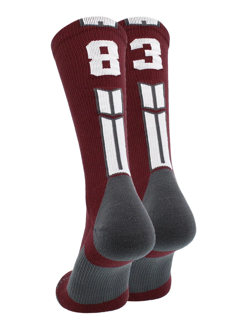 MadSportsStuff Maroon Player ID Custom Number Crew Socks For Basketball Lacrosse Volleyball Boys And Girls Volleyball Socks 46 MadSportsStuff Maroon Player ID Custom Number Crew Socks For Basketball Lacrosse Volleyball Boys And Girls Volleyball Socks