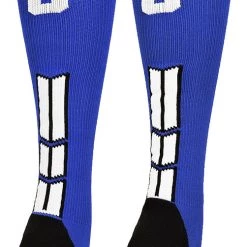 MadSportsStuff Baseball Socks Royal Player ID Custom Number Over The Calf Socks For Softball Baseball Football Boys And Girls