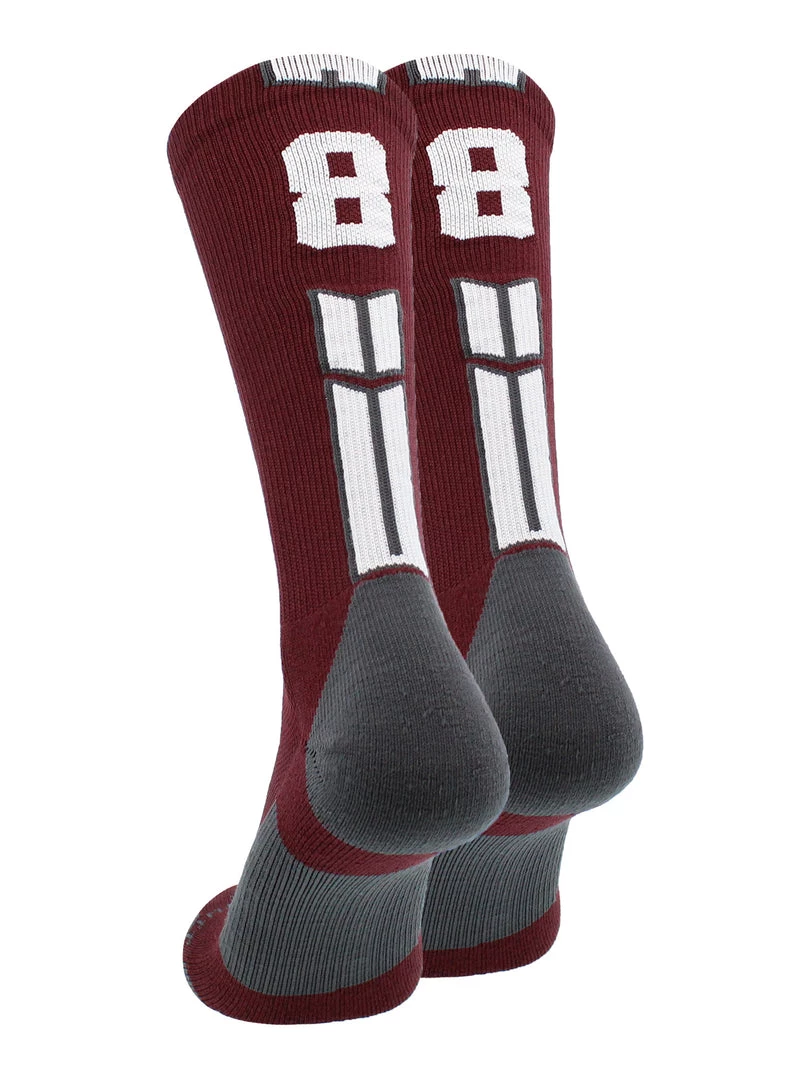 MadSportsStuff Maroon Player ID Custom Number Crew Socks For Basketball Lacrosse Volleyball Boys And Girls Volleyball Socks 41 MadSportsStuff Maroon Player ID Custom Number Crew Socks For Basketball Lacrosse Volleyball Boys And Girls Volleyball Socks