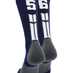 MadSportsStuff Volleyball Socks Navy Player ID Custom Number Crew Socks For Basketball Lacrosse Volleyball Boys And Girls
