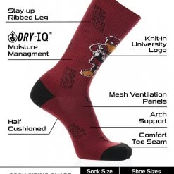 TCK All Schools South Carolina Gamecocks Socks Crew Length Sock Mayhem