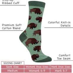 WHD Crazy Socks - Crew Buffalo Socks For Women Gift For Animal Lovers