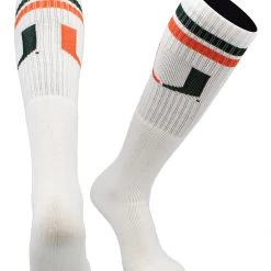 TCK Miami Hurricanes Socks Throwback Tube Socks