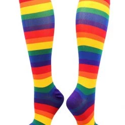 TCK Krazisox Rainbow Stripes Over The Calf Socks