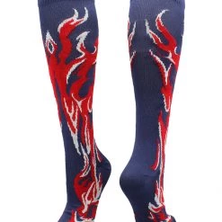 MadSportsStuff Softball Socks With Flames - For Girls Or Boys Women Or Men Baseball Socks