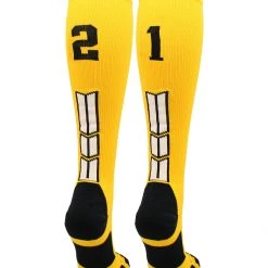 MadSportsStuff Softball Socks Gold Player ID Custom Number Over The Calf Socks For Softball Baseball Football Boys And Girls 161 MadSportsStuff Softball Socks Gold Player ID Custom Number Over The Calf Socks For Softball Baseball Football Boys And Girls
