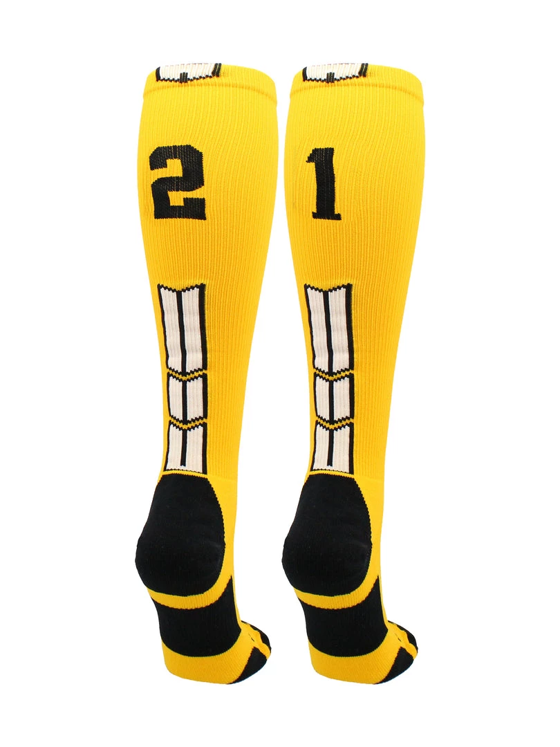 MadSportsStuff Softball Socks Gold Player ID Custom Number Over The Calf Socks For Softball Baseball Football Boys And Girls 57 MadSportsStuff Softball Socks Gold Player ID Custom Number Over The Calf Socks For Softball Baseball Football Boys And Girls