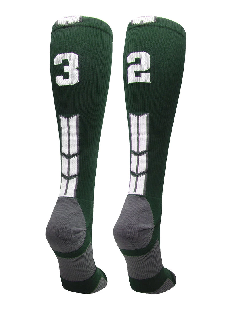 MadSportsStuff Dark Green Player ID Custom Number Over The Calf Socks For Softball Baseball Football Boys And Girls Softball Socks 98 MadSportsStuff Dark Green Player ID Custom Number Over The Calf Socks For Softball Baseball Football Boys And Girls Softball Socks