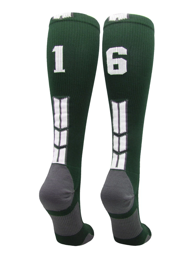 MadSportsStuff Dark Green Player ID Custom Number Over The Calf Socks For Softball Baseball Football Boys And Girls Softball Socks 63 MadSportsStuff Dark Green Player ID Custom Number Over The Calf Socks For Softball Baseball Football Boys And Girls Softball Socks