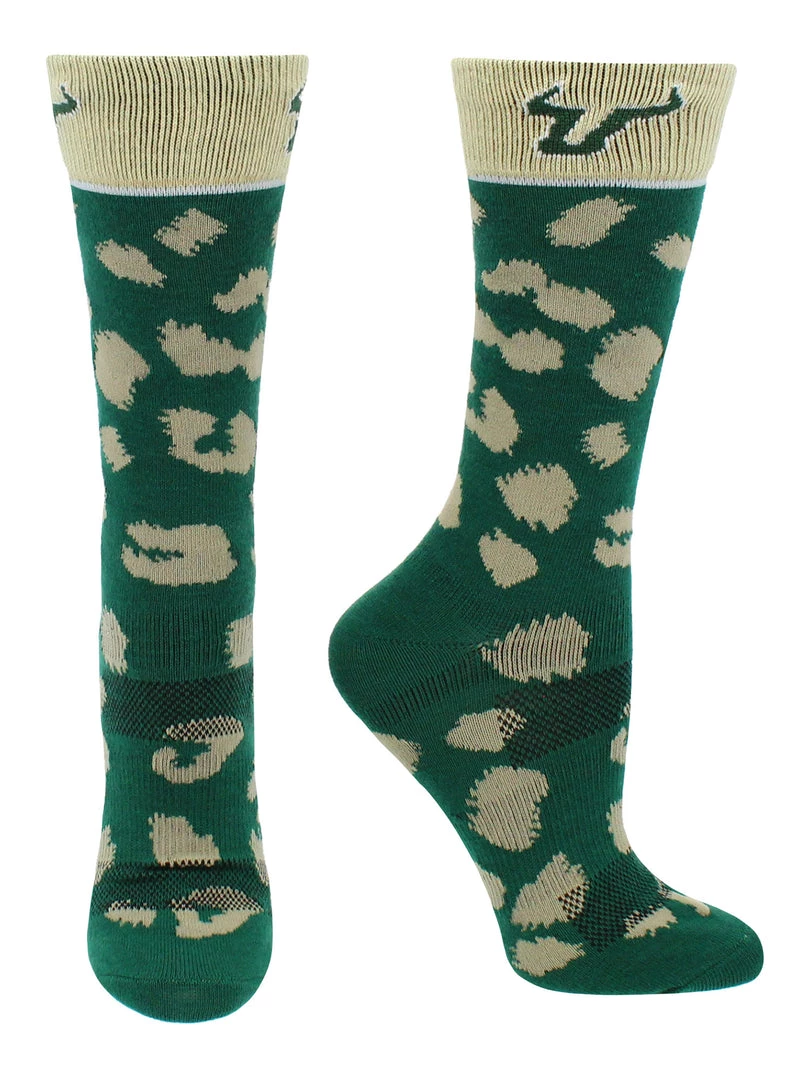TCK All Schools USF Bulls Socks Womens Savage Crew Socks 2 TCK All Schools USF Bulls Socks Womens Savage Crew Socks