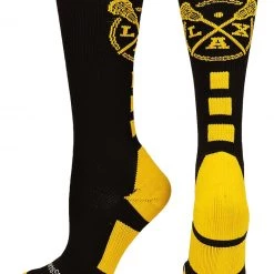 MadSportsStuff LAX Lacrosse Socks With Lacrosse Sticks Athletic Crew Socks (multiple Colors)