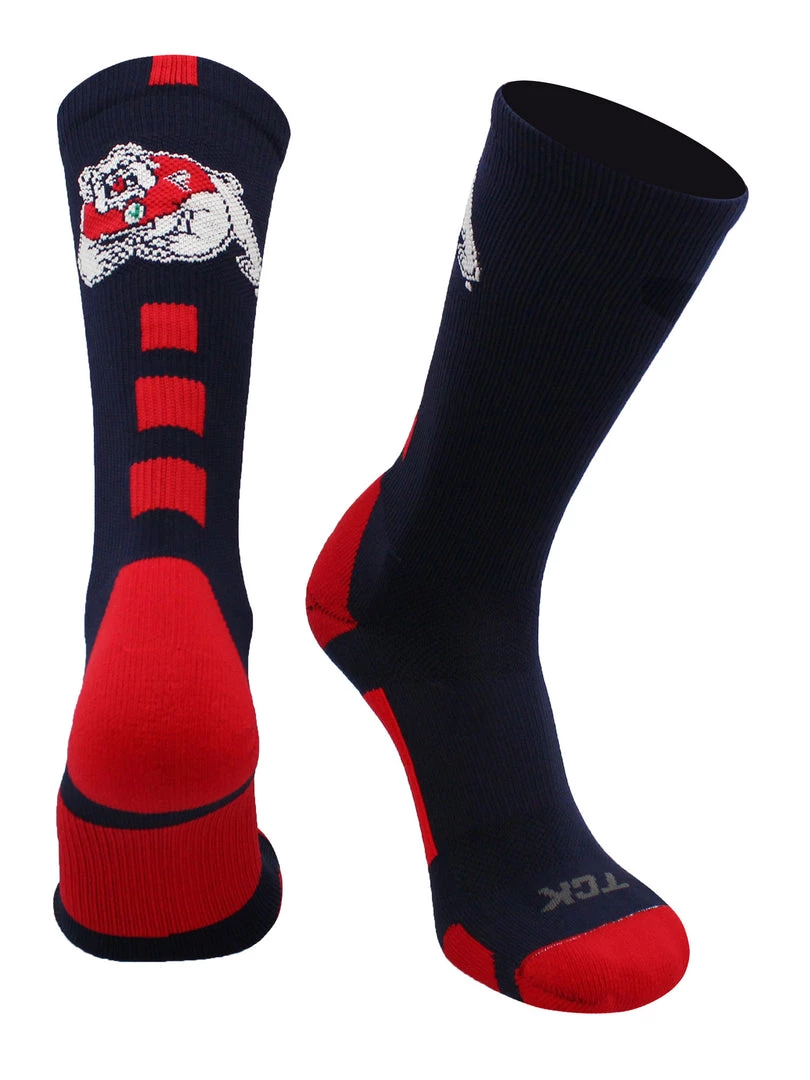 TCK All Schools Fresno State Bulldogs Socks Baseline Crew 6 TCK All Schools Fresno State Bulldogs Socks Baseline Crew