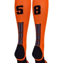 MadSportsStuff Orange And Black Player ID Custom Number Over The Calf Socks For Softball Baseball Football Boys And Girls 127 MadSportsStuff Orange And Black Player ID Custom Number Over The Calf Socks For Softball Baseball Football Boys And Girls