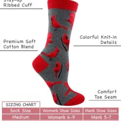 WHD Crazy Socks - Crew Cardinal Bird Socks For Women Gift For Bird Lovers