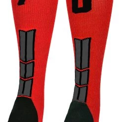 MadSportsStuff Red And Black Player ID Custom Number Over The Calf Socks For Softball Baseball Football Boys And Girls Baseball Socks 115 MadSportsStuff Red And Black Player ID Custom Number Over The Calf Socks For Softball Baseball Football Boys And Girls Baseball Socks