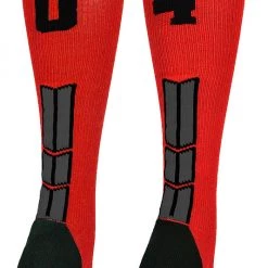 MadSportsStuff Red And Black Player ID Custom Number Over The Calf Socks For Softball Baseball Football Boys And Girls Baseball Socks 180 MadSportsStuff Red And Black Player ID Custom Number Over The Calf Socks For Softball Baseball Football Boys And Girls Baseball Socks