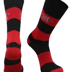 TCK All Schools San Diego State Aztecs Socks Game Day Striped Crew Socks