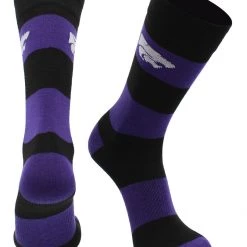 TCK Kansas State Wildcats Socks Game Day Striped Crew Socks All Schools