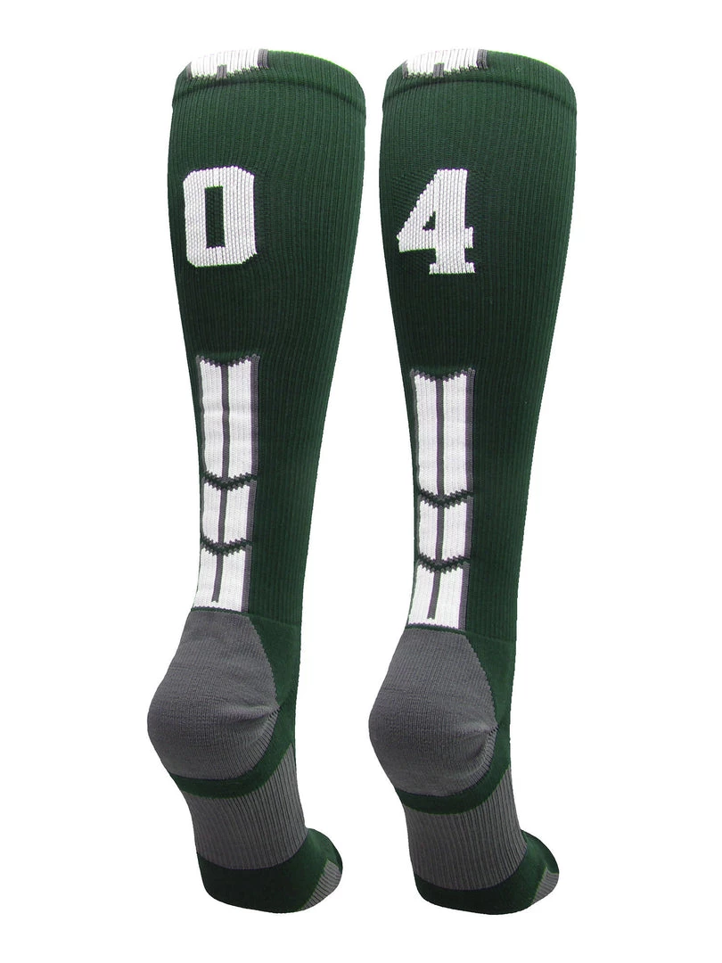MadSportsStuff Dark Green Player ID Custom Number Over The Calf Socks For Softball Baseball Football Boys And Girls Softball Socks 75 MadSportsStuff Dark Green Player ID Custom Number Over The Calf Socks For Softball Baseball Football Boys And Girls Softball Socks