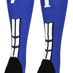 MadSportsStuff Royal Player ID Custom Number Over The Calf Socks For Softball Baseball Football Boys And Girls