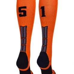 MadSportsStuff Orange And Black Player ID Custom Number Over The Calf Socks For Softball Baseball Football Boys And Girls 135 MadSportsStuff Orange And Black Player ID Custom Number Over The Calf Socks For Softball Baseball Football Boys And Girls