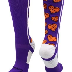 MadSportsStuff Crazy Love Basketball Hearts Crew Socks Basketball Socks