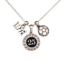 MadSportsStuff Girls Soccer Necklace With Jersey Number (Available In 39 Numbers)