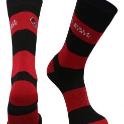 TCK Ball State Cardinals Socks Game Day Striped Crew Socks