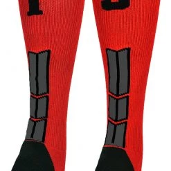 MadSportsStuff Red And Black Player ID Custom Number Over The Calf Socks For Softball Baseball Football Boys And Girls Baseball Socks 165 MadSportsStuff Red And Black Player ID Custom Number Over The Calf Socks For Softball Baseball Football Boys And Girls Baseball Socks