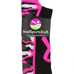MadSportsStuff Baseball Socks Pink Ribbon Breast Cancer Awareness Camo Athletic Crew Socks (multiple Colors)