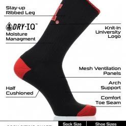TCK All Schools Nebraska Cornhuskers Socks Campus Legend Crew Length