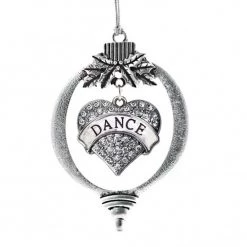MadSportsStuff Christmas Ornament For Dancer With Crystal Dance Heart Charm Ornaments