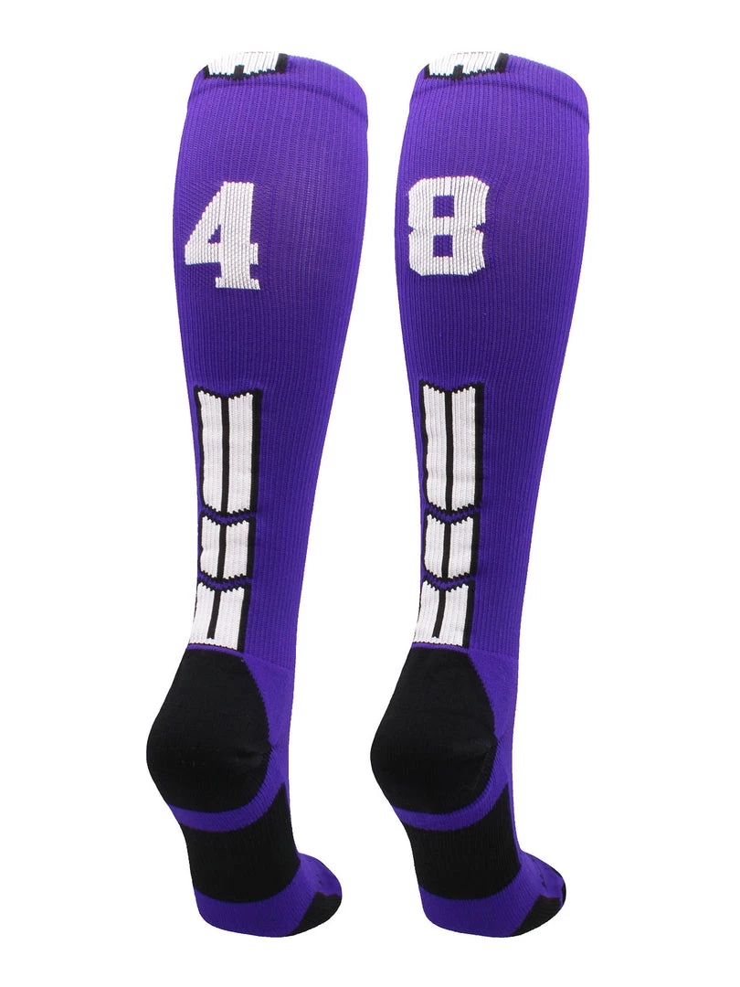 MadSportsStuff Purple Player ID Custom Number Over The Calf Socks For Softball Baseball Football Boys And Girls Softball Socks 57 MadSportsStuff Purple Player ID Custom Number Over The Calf Socks For Softball Baseball Football Boys And Girls Softball Socks