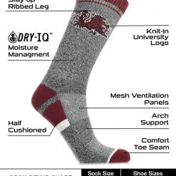 TCK All Schools South Carolina Fighting Gamecocks Socks Victory Parade Crew Length