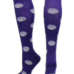 MadSportsStuff Volleyball Socks With Volleyball Print Over The Calf