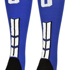 MadSportsStuff Baseball Socks Royal Player ID Custom Number Over The Calf Socks For Softball Baseball Football Boys And Girls