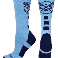 MadSportsStuff LAX Lacrosse Socks With Lacrosse Sticks Athletic Crew Socks (multiple Colors)