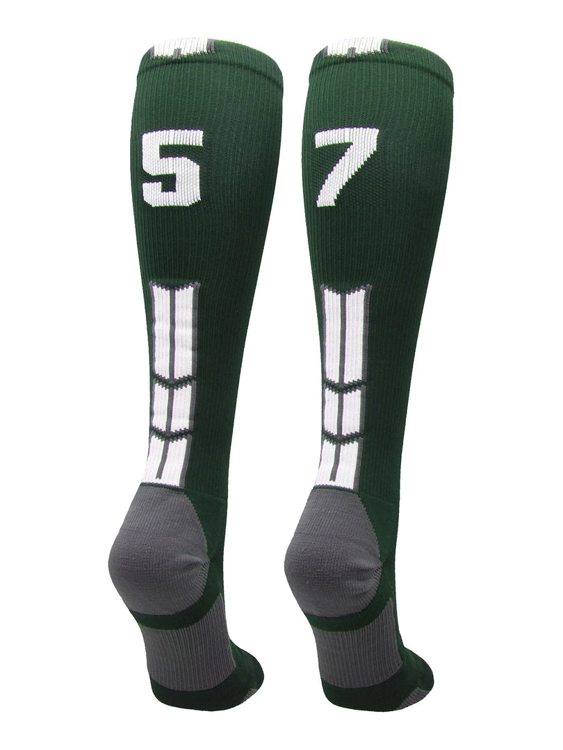 MadSportsStuff Dark Green Player ID Custom Number Over The Calf Socks For Softball Baseball Football Boys And Girls Softball Socks 23 MadSportsStuff Dark Green Player ID Custom Number Over The Calf Socks For Softball Baseball Football Boys And Girls Softball Socks