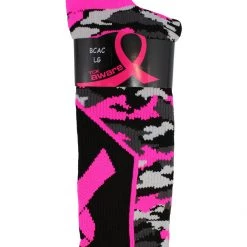 TCK Basketball Socks Woodland Camo Breast Cancer Awareness Crew Socks