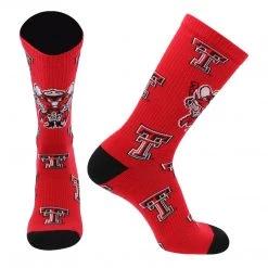 TCK Texas Tech Red Raiders Socks Texas Tech University Red Raiders Mayhem Crew Socks