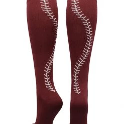 MadSportsStuff Softball Socks With Stitches - For Girls Or Women - Knee High Length