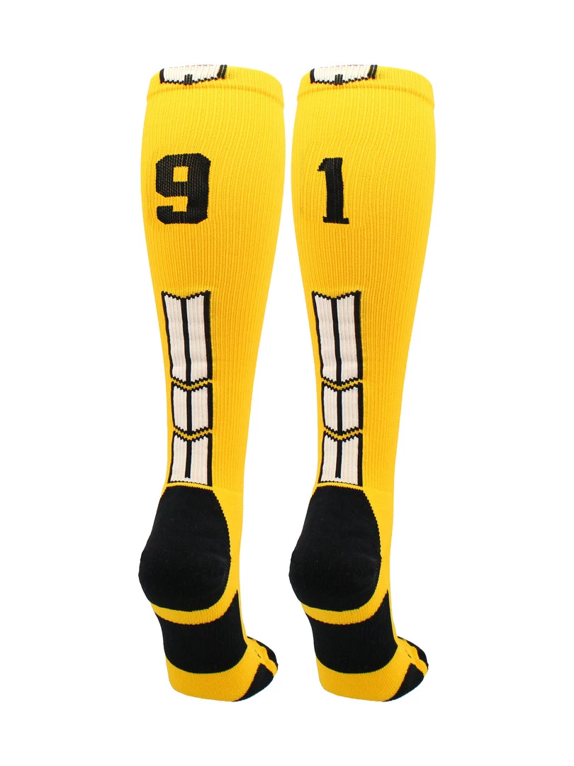 MadSportsStuff Softball Socks Gold Player ID Custom Number Over The Calf Socks For Softball Baseball Football Boys And Girls 38 MadSportsStuff Softball Socks Gold Player ID Custom Number Over The Calf Socks For Softball Baseball Football Boys And Girls